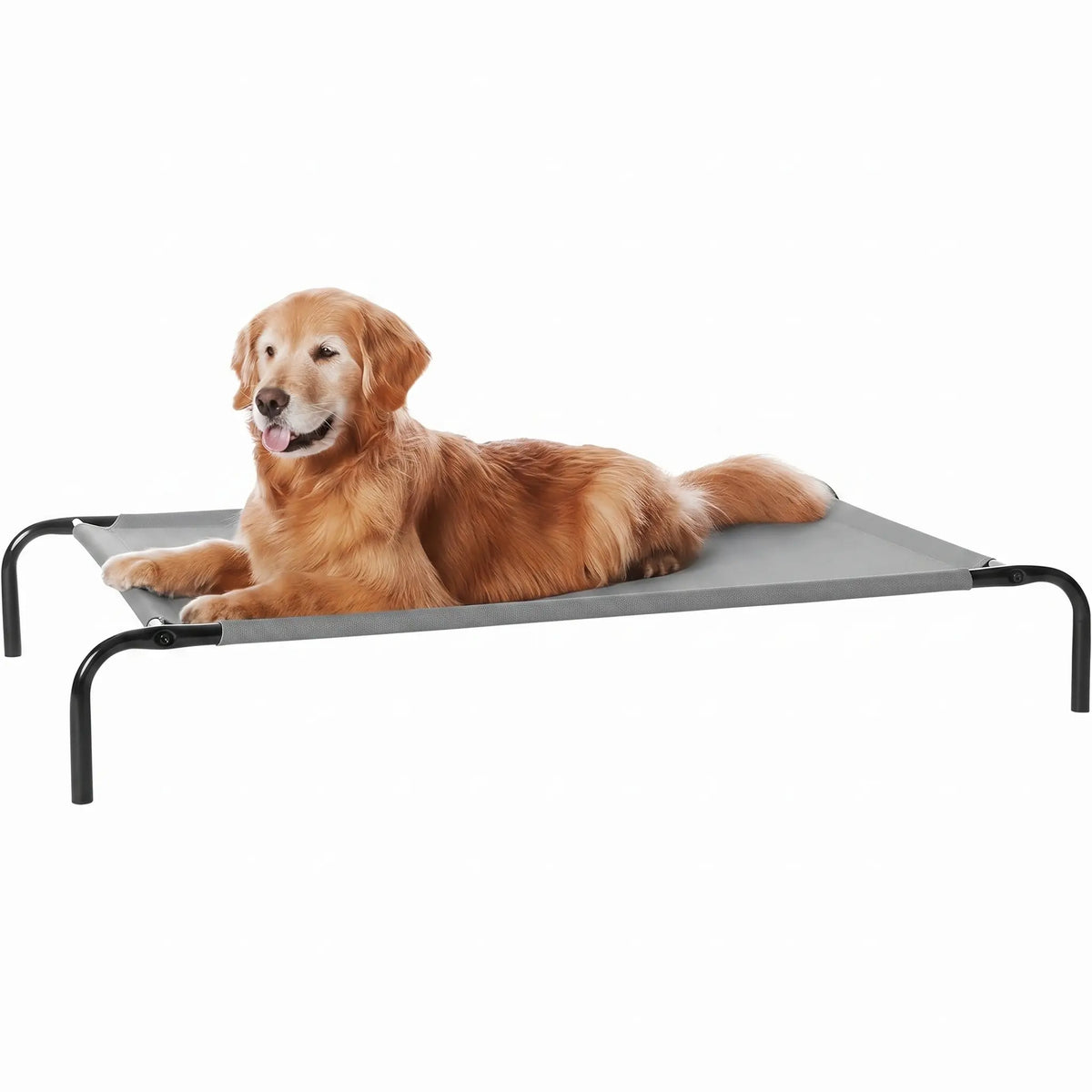 Petitrinu Classic Raised Dog Bed with Metal Raised Frame - Textilene Stretch Mesh Fabric, Cooling, Breathable, Moisture Proof, Joint Relief for Medium/Large Dogs, 2 Sizes (47.24In×31.89In×9.45In/35.43In×25.59In×8.27In) Pet Cot Sohochic