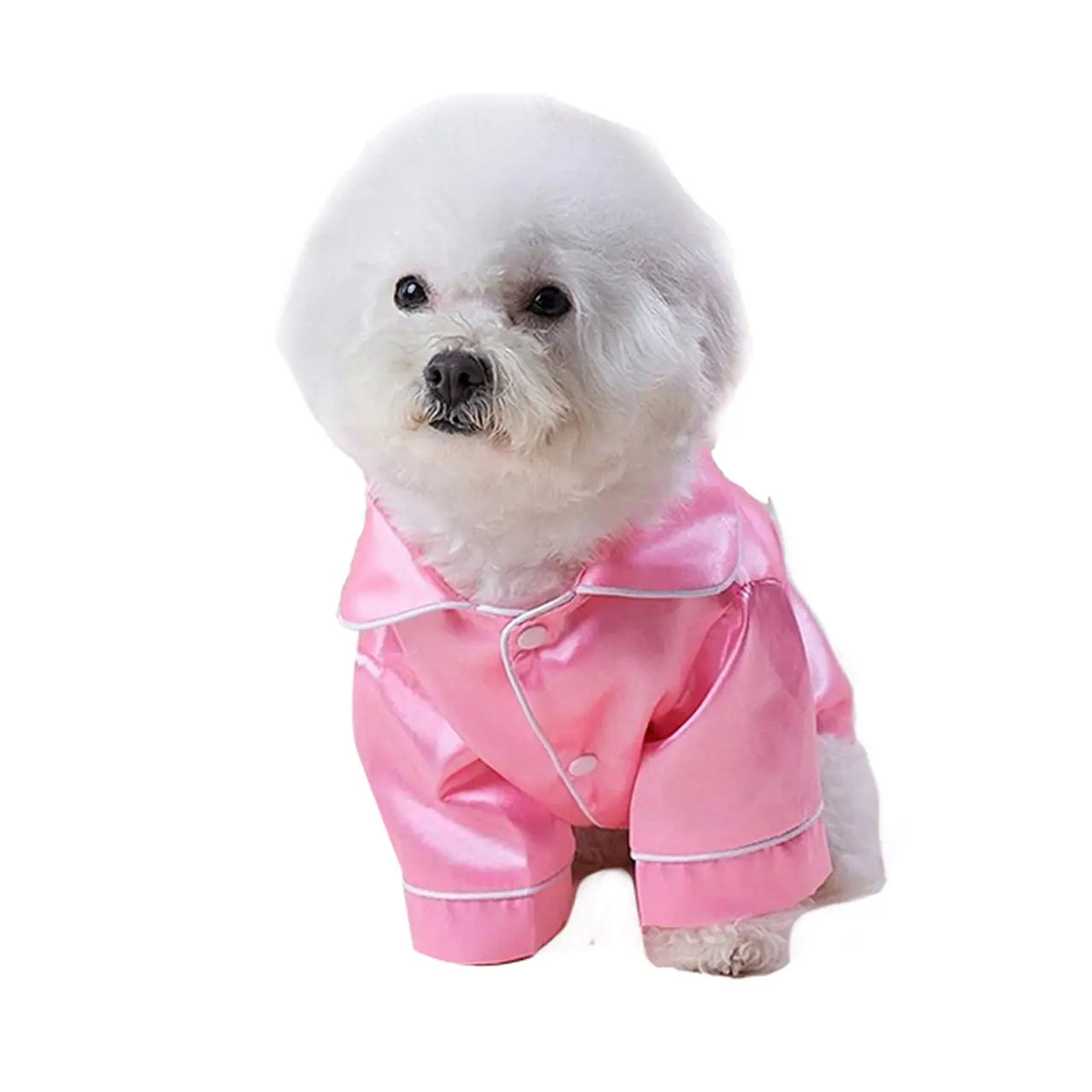 Silk Two-Legged Pajamas with Button Closure for Small Dogs and Cats - Elegant Pet Apparel