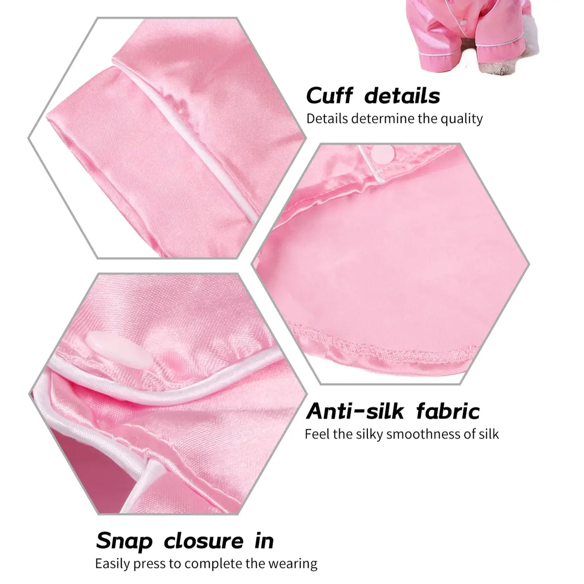 Silk Two-Legged Pajamas with Button Closure for Small Dogs and Cats - Elegant Pet Apparel