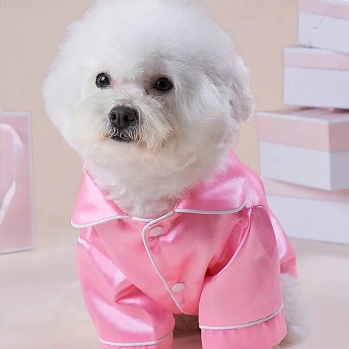 Silk Two-Legged Pajamas with Button Closure for Small Dogs and Cats - Elegant Pet Apparel